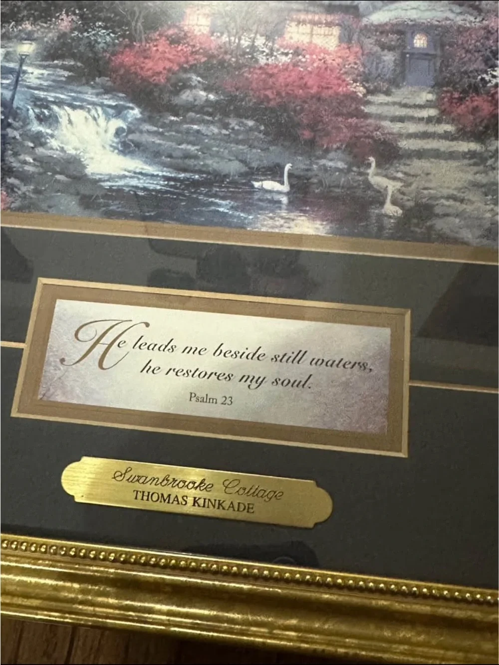 Psalm 23 Thomas Kinkade Framed Art- 